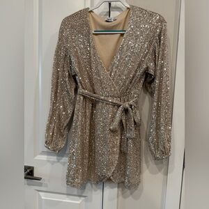 Princess Polly Gold Sequin Mini Dress